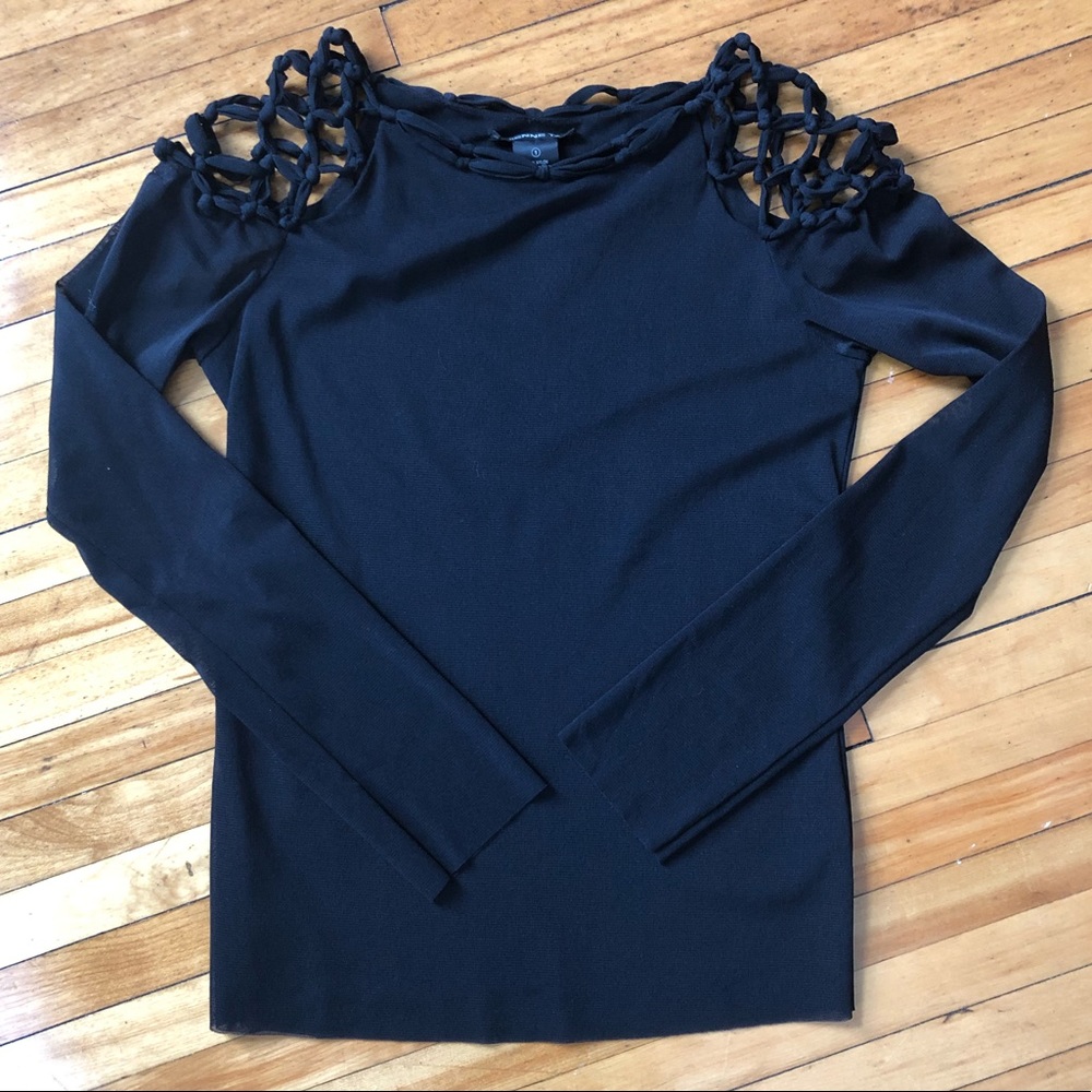Vivienne Tam cold shoulder black top